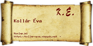 Kollár Éva névjegykártya